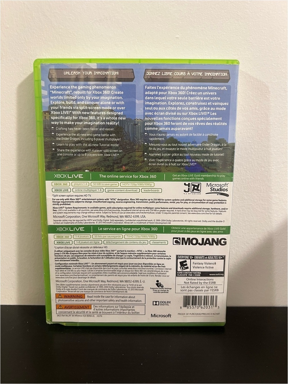Minecraft Xbox 360 Edition Game Complete CIB Tested & Working - Picture 2 of 4